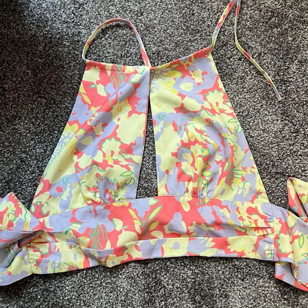 Colorful Floral Halter Top